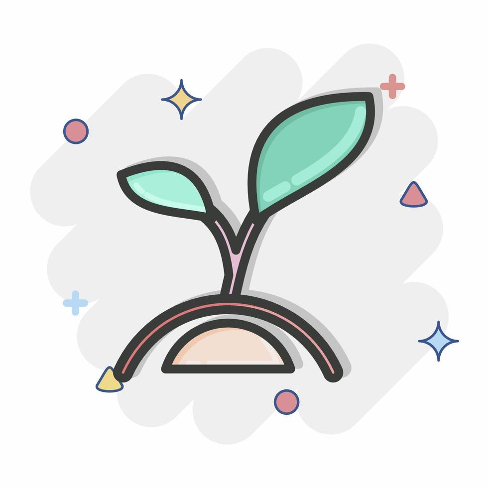 icono planta 3. relacionado con el símbolo de la flora. estilo cómico ilustración sencilla. planta. roble. hoja. rosa vector