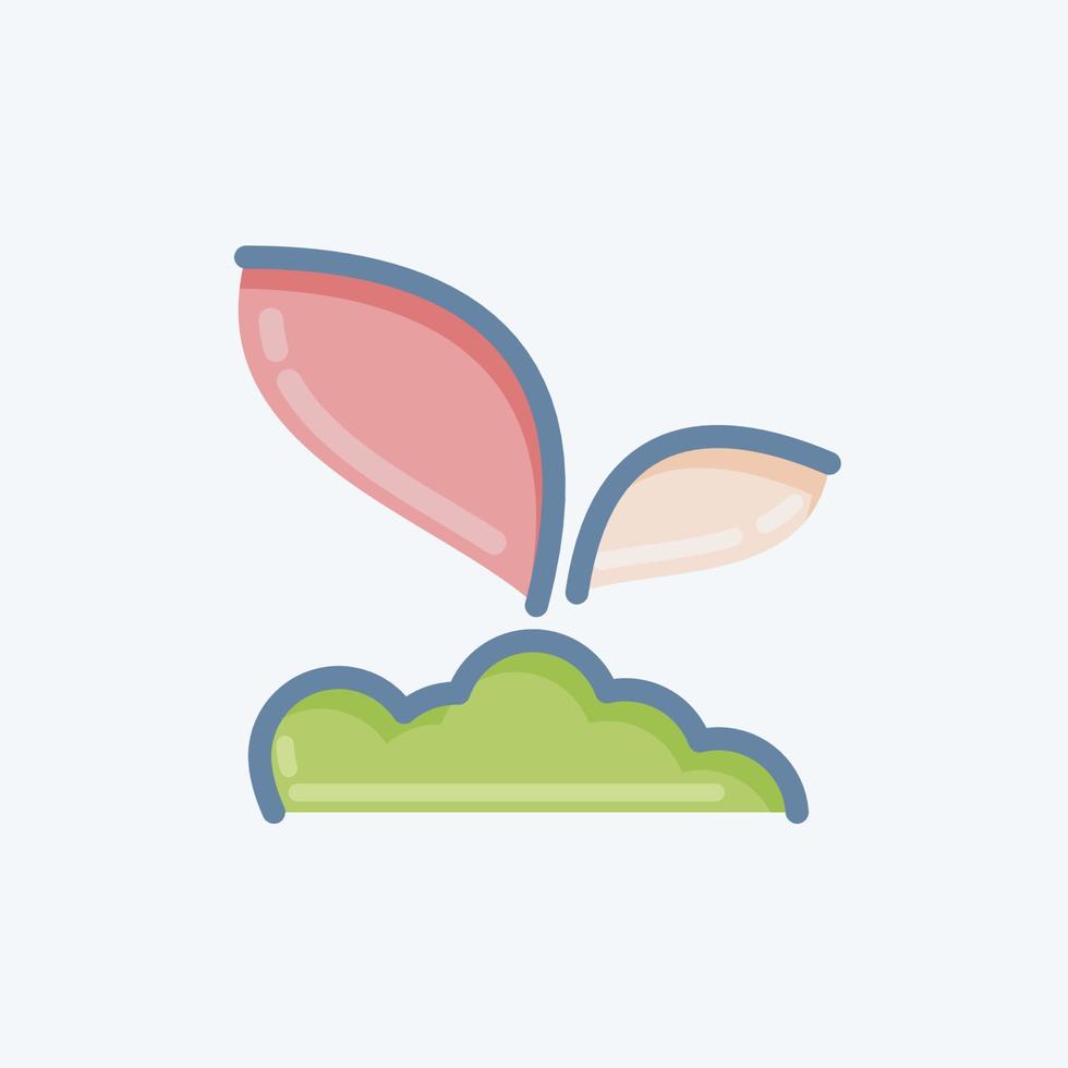 Icon Sprout 2. related to Flora symbol. doodle style. simple illustration. plant. Oak. leaf. rose vector