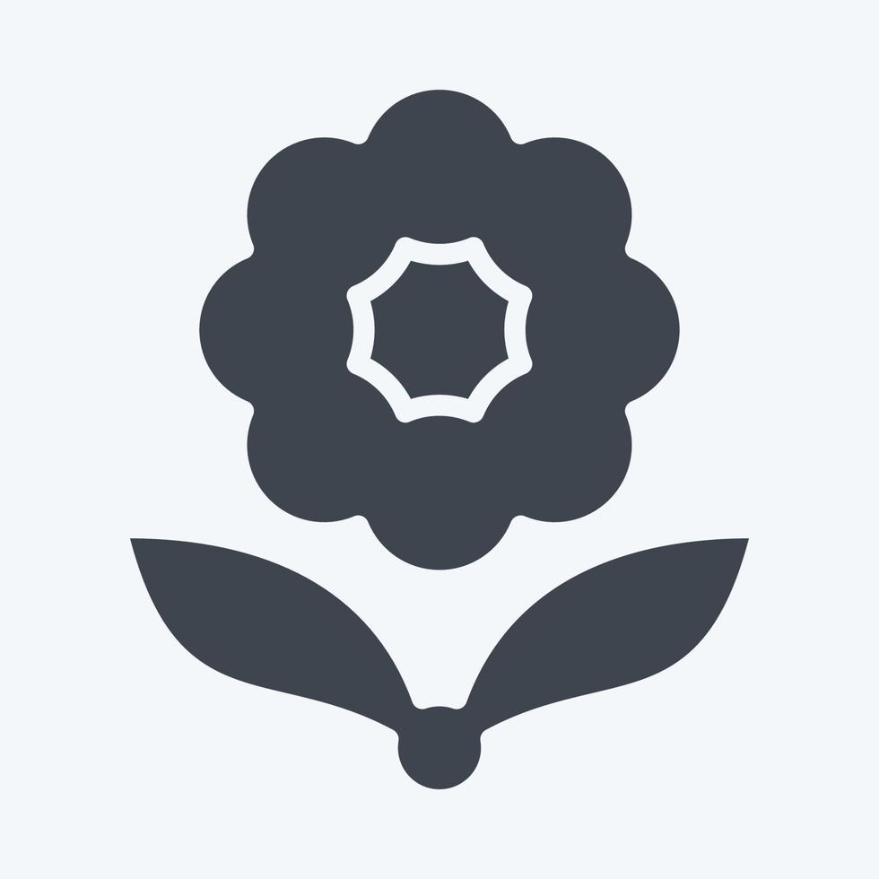 Icon Flower. related to Flora symbol. glyph style. simple illustration. plant. Oak. leaf. rose vector