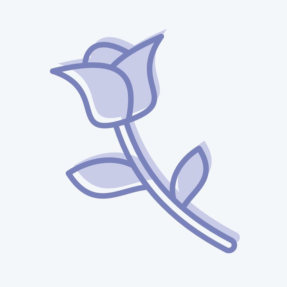 icono rosa. relacionado con el símbolo de la flora. estilo de dos tonos. ilustración sencilla. planta. roble. hoja. rosa vector