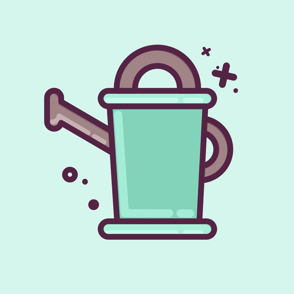 Icon Watering Can. related to Flora symbol. MBE style. simple illustration. plant. Oak. leaf. rose vector