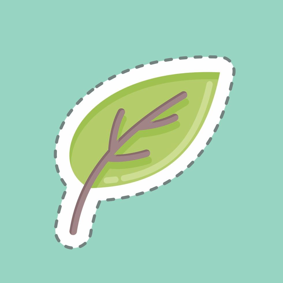 Sticker line cut Leaf. related to Flora symbol. simple illustration. plant. Oak. leaf. rose vector