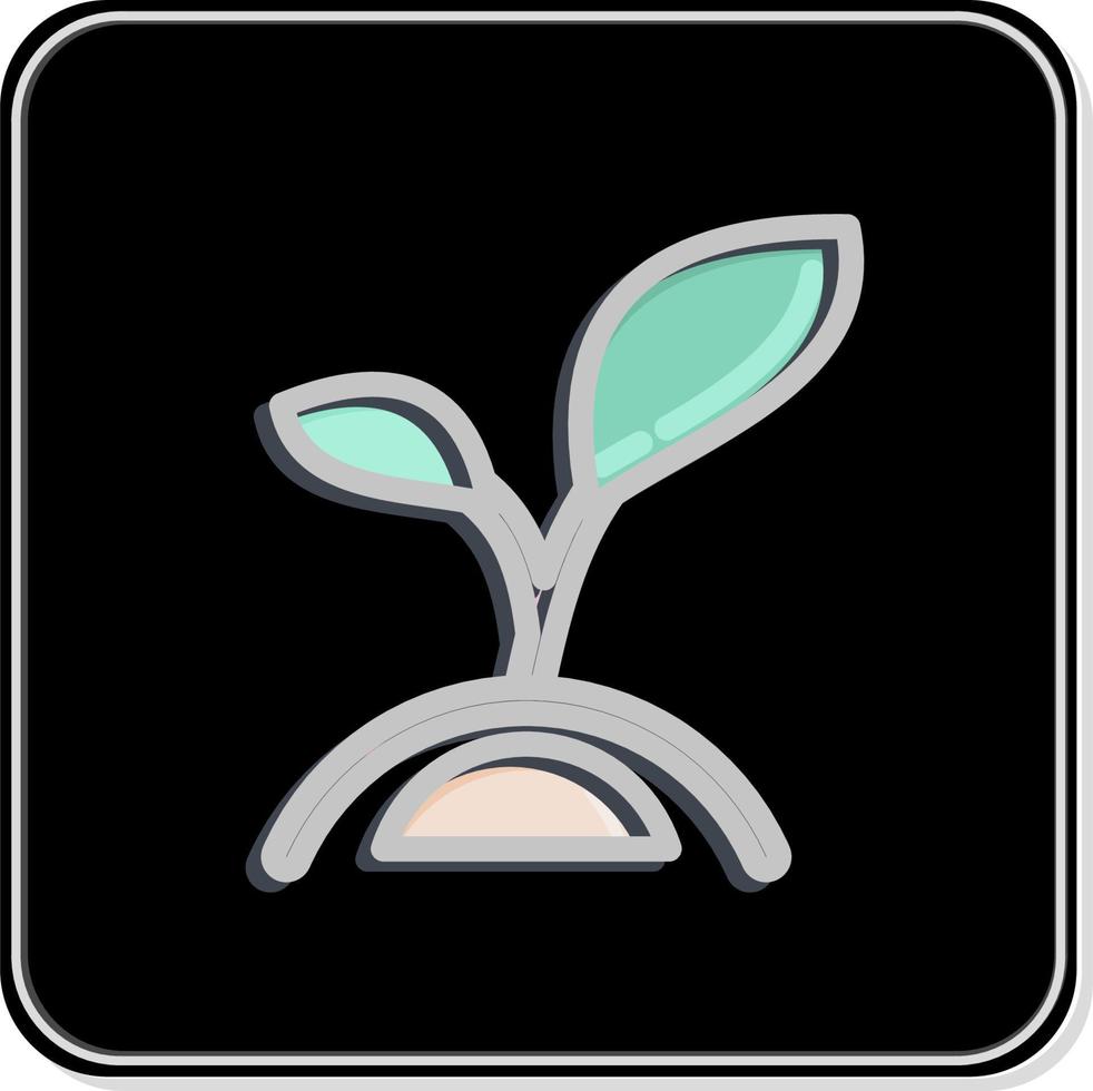 Icon Plant 3. related to Flora symbol. Glossy Style. simple illustration. plant. Oak. leaf. rose vector