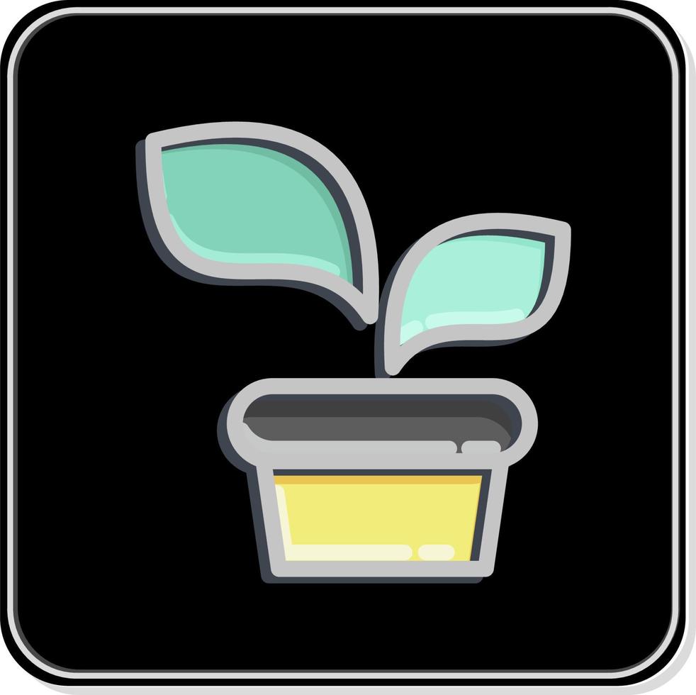 Icon Plant. related to Flora symbol. Glossy Style. simple illustration. plant. Oak. leaf. rose vector