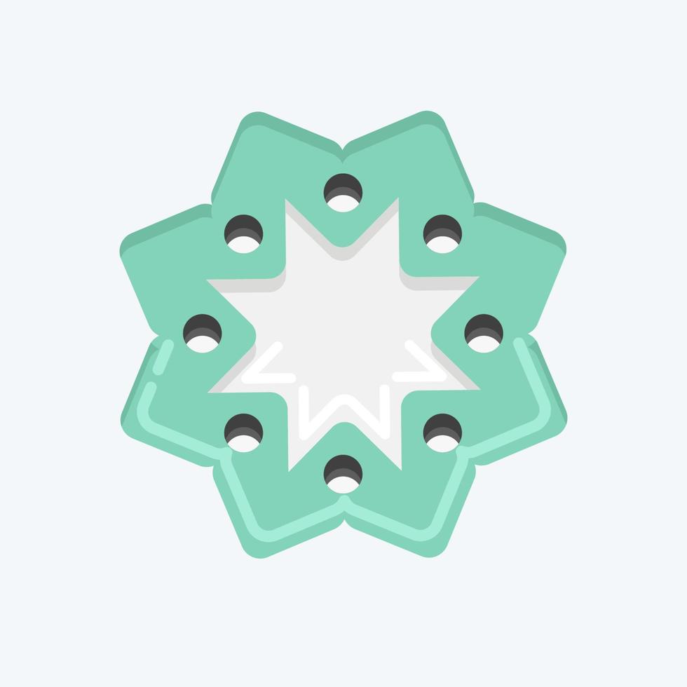 Icon Sun Flower. related to Flora symbol. flat style. simple illustration. plant. Oak. leaf. rose vector