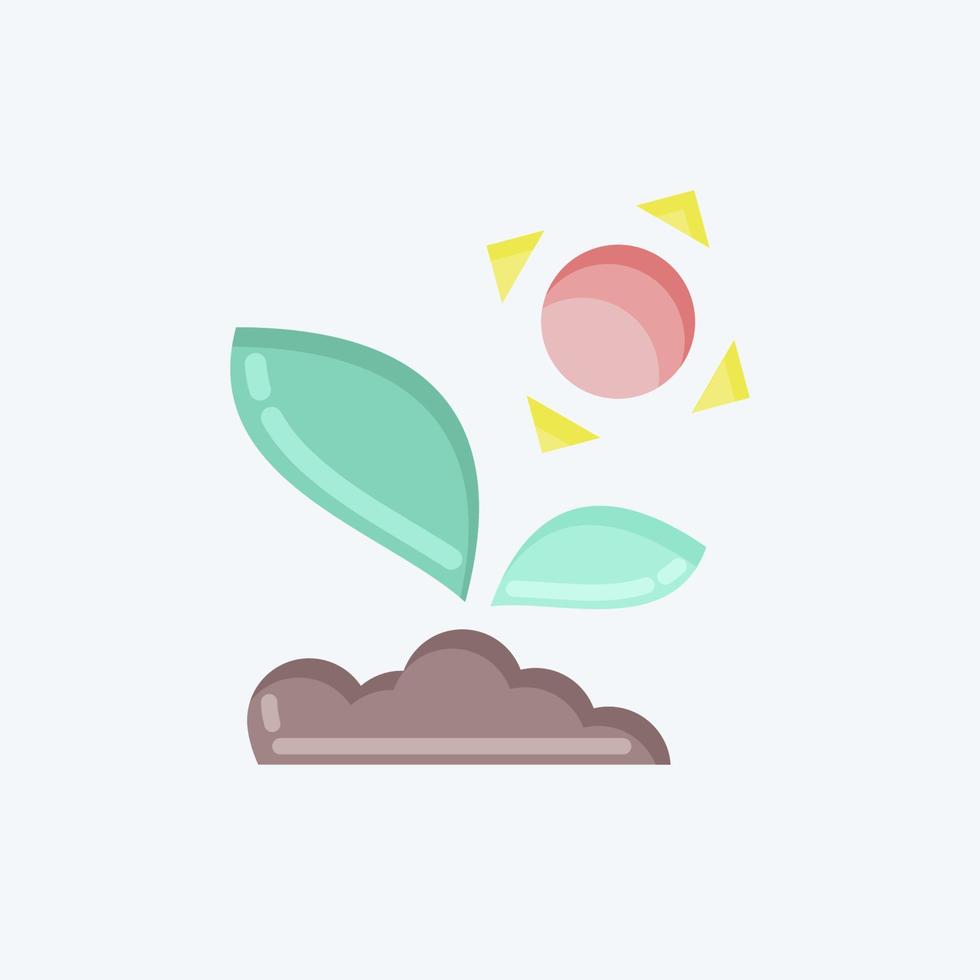 Icon Sprout 3. related to Flora symbol. flat style. simple illustration. plant. Oak. leaf. rose vector