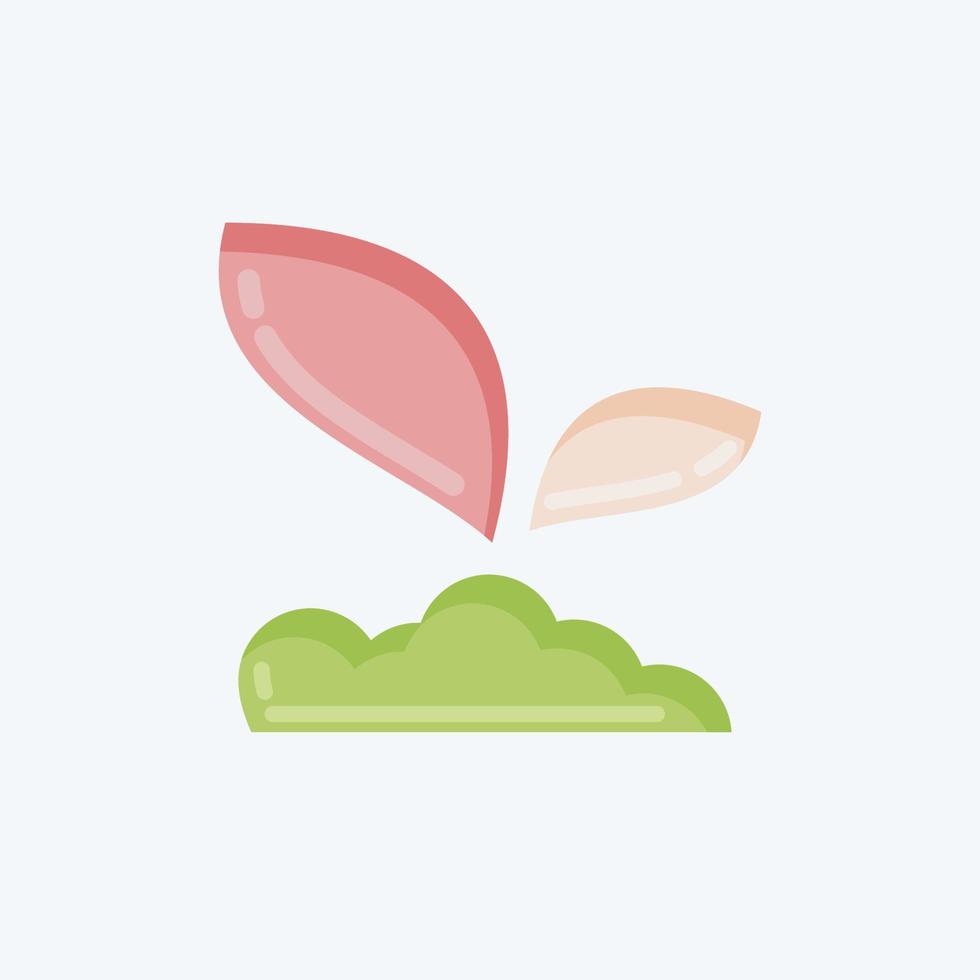 icon sprout 2. relacionado con el símbolo de la flora. estilo plano ilustración sencilla. planta. roble. hoja. rosa vector
