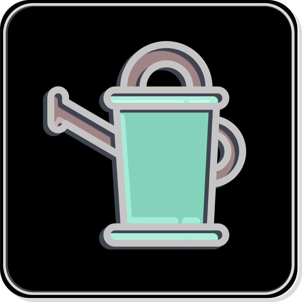 Icon Watering Can. related to Flora symbol. Glossy Style. simple illustration. plant. Oak. leaf. rose vector