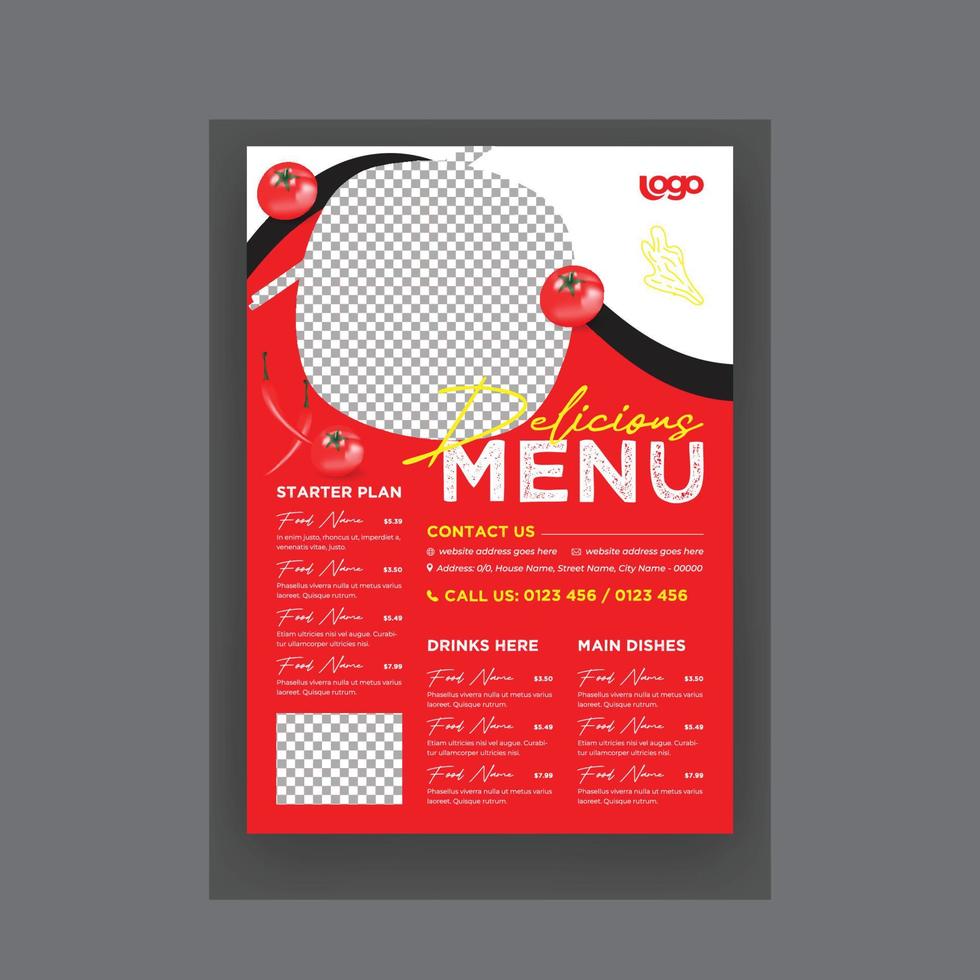 Chinese Restaurant Menu Design Template vector