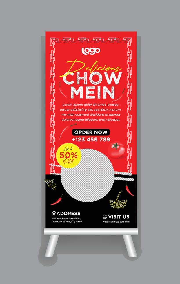 Creative Chinese Restaurant Up Banner Template vector