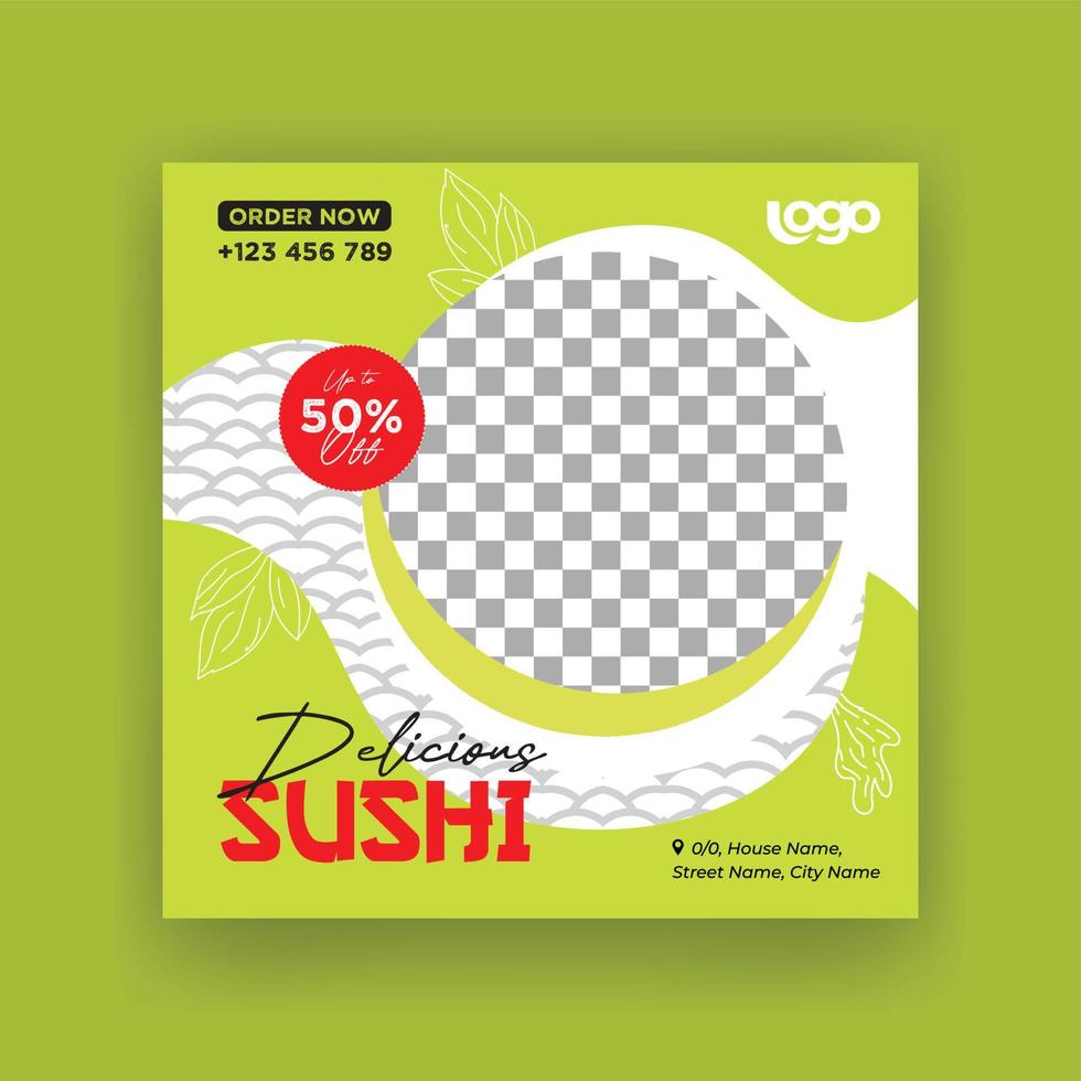 Social Media Marketing Banner for Restaurant vector