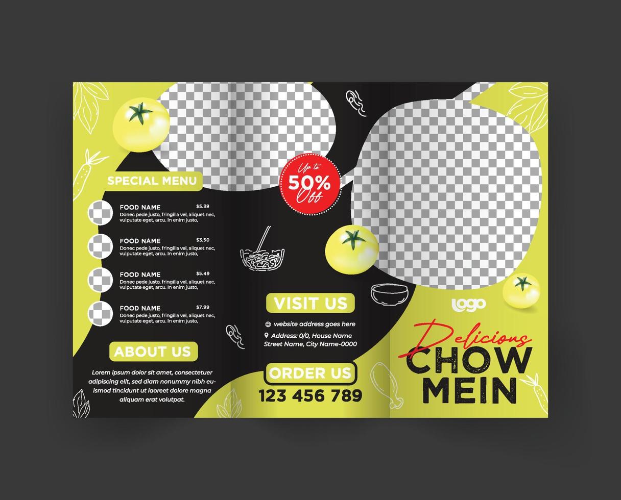 Fast Food Restaurant Menu Brochure Template vector