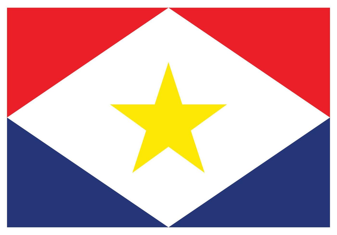 National flag of Saba - Flat color icon. vector