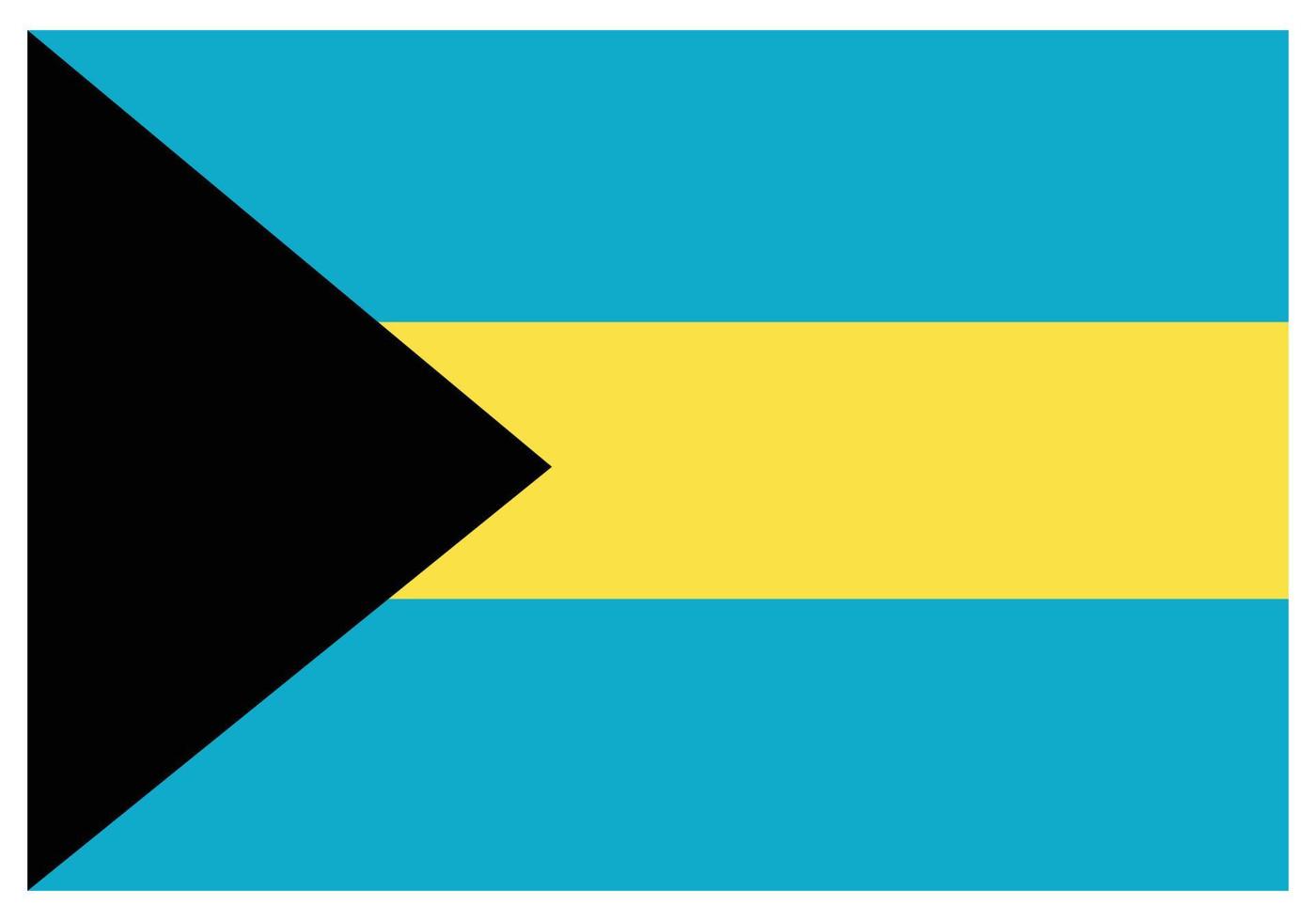 National flag of Bahamas - Flat color icon. vector