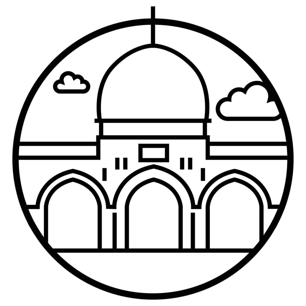 World famous building - Al Aqsa Mosque Jerusalem vector