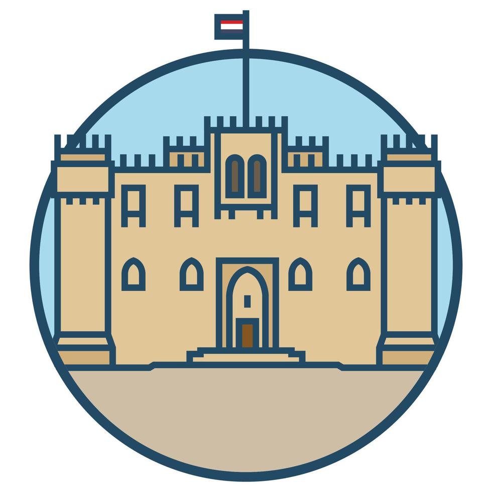 edificio de fama mundial - puerto este del castillo de qaitbay vector