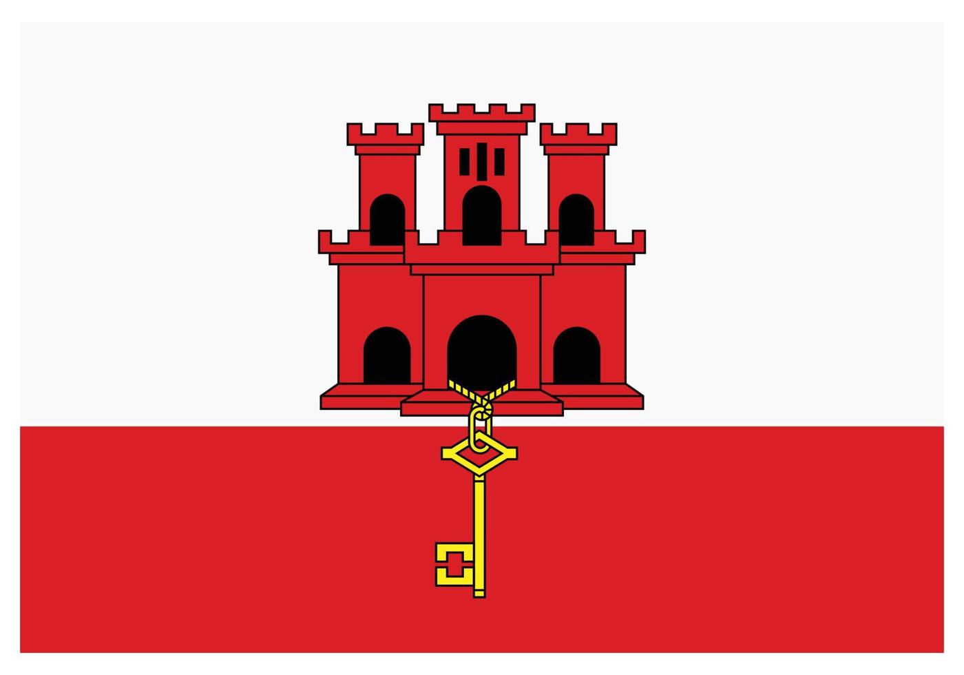 National flag of Gibraltar - Flat color icon. vector