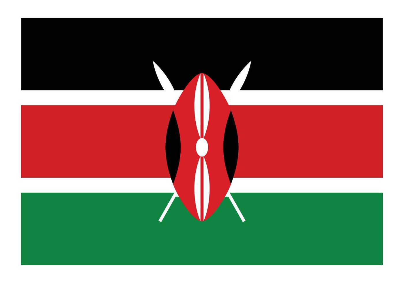 National flag of Kenya - Flat color icon. vector