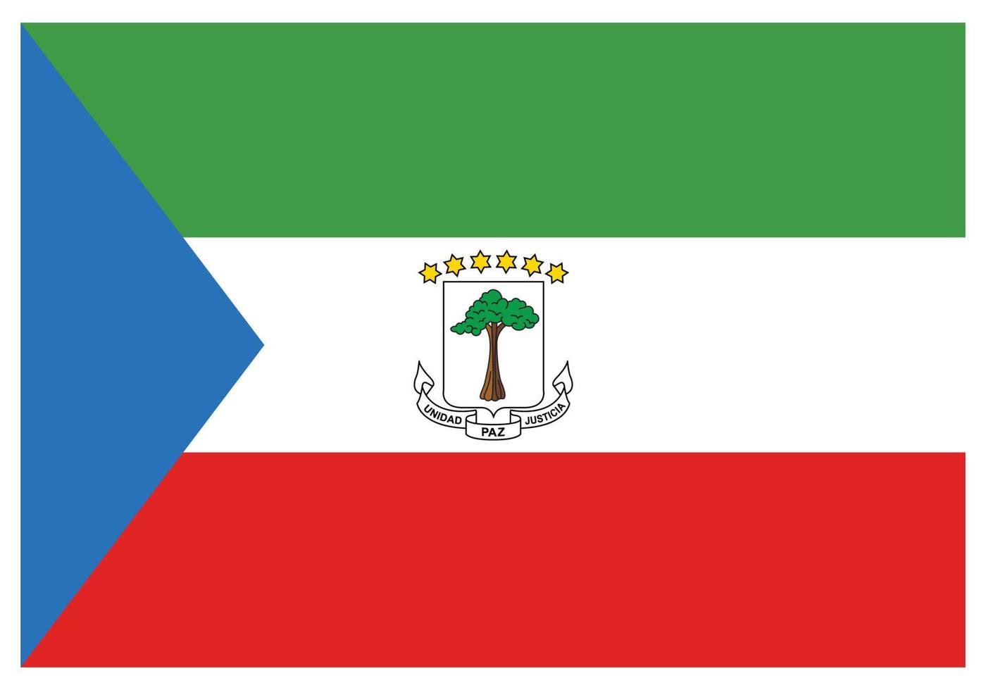 National flag of Equatorial Guinea - Flat color icon. vector