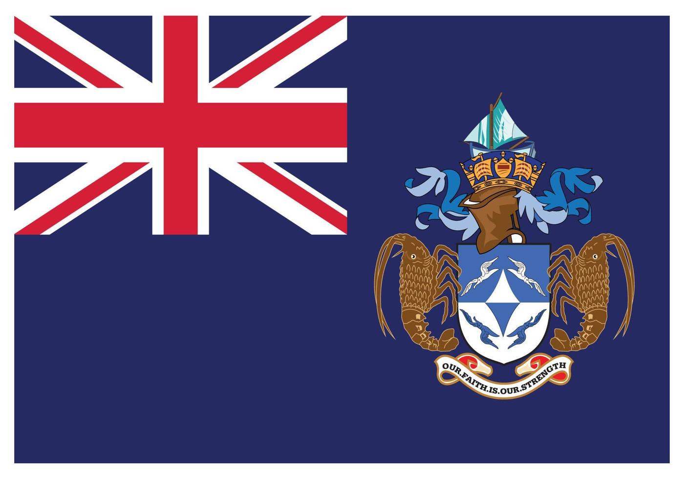 National flag of Tristan da Cunha - Flat color icon. vector