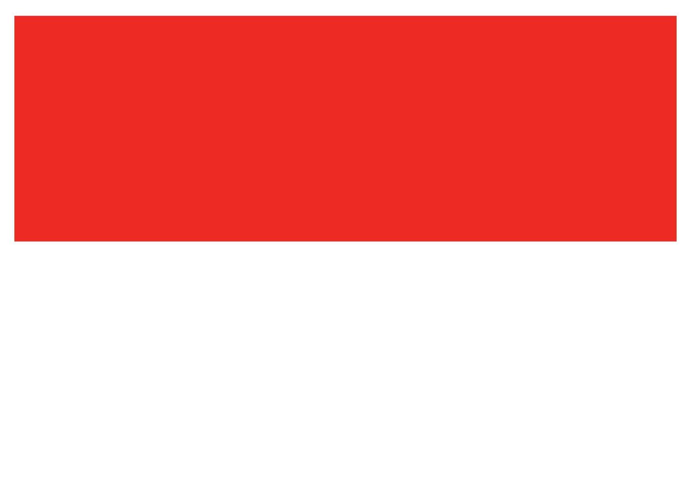 National flag of Indonesia - Flat color icon. vector