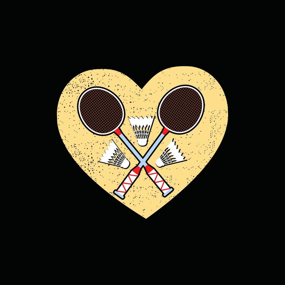 diseño de camisetas vectoriales de bádminton. diseño de camisetas de bádminton. se puede utilizar para imprimir tazas, diseños de pegatinas, tarjetas de felicitación, afiches, bolsos y camisetas. vector