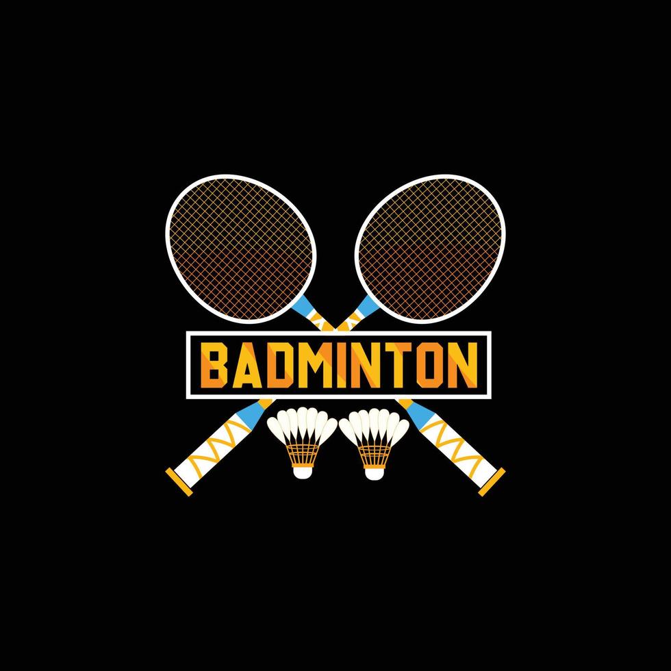 diseño de camisetas vectoriales de bádminton. diseño de camisetas de bádminton. se puede utilizar para imprimir tazas, diseños de pegatinas, tarjetas de felicitación, afiches, bolsos y camisetas. vector