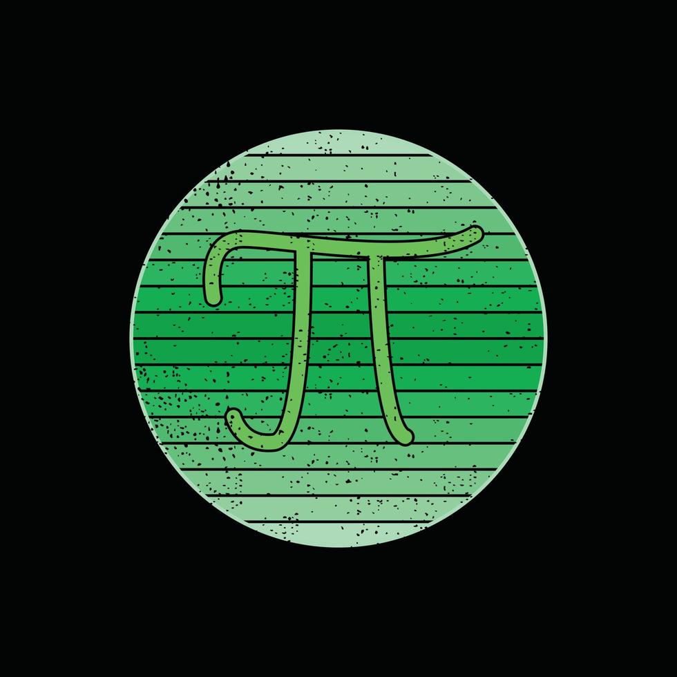 diseño de camisetas vectoriales de matemáticas pi. diseño de camisetas de matemáticas. se puede utilizar para imprimir tazas, diseños de pegatinas, tarjetas de felicitación, afiches, bolsos y camisetas. vector