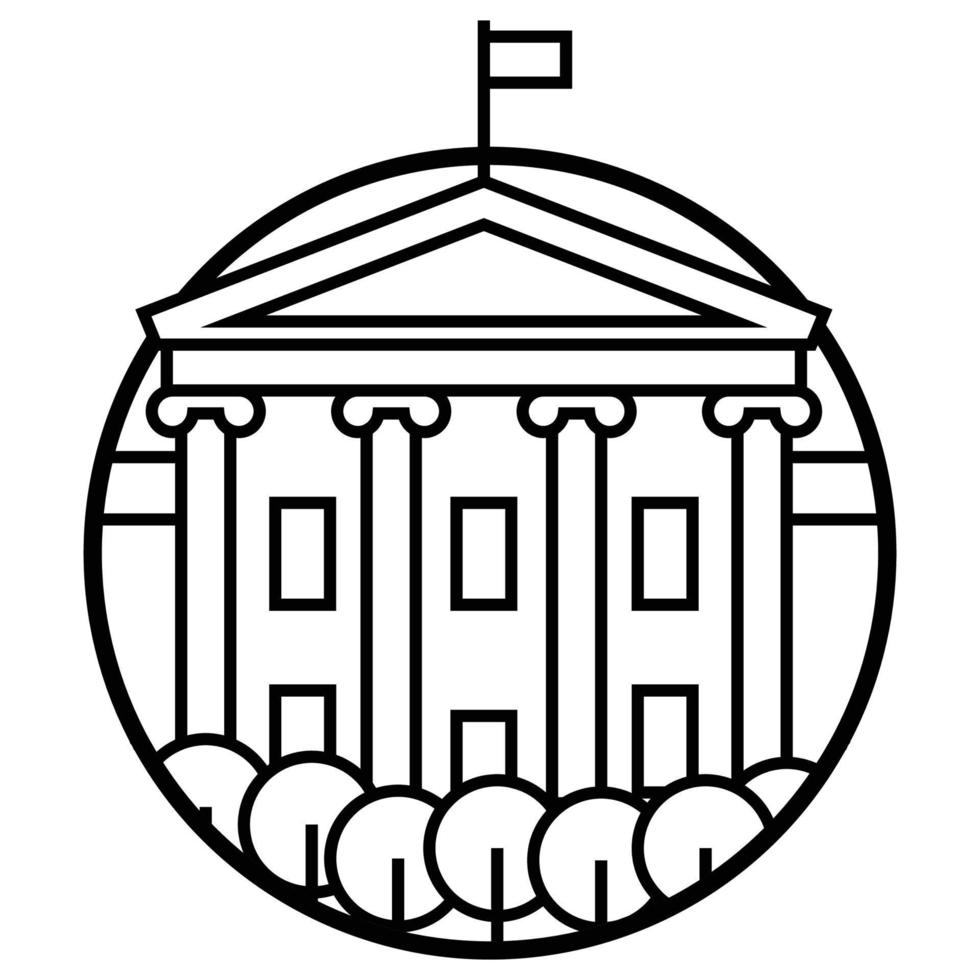 World famous building - White House vector