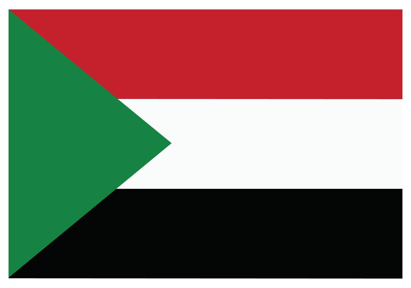 National flag of Sudan - Flat color icon. vector