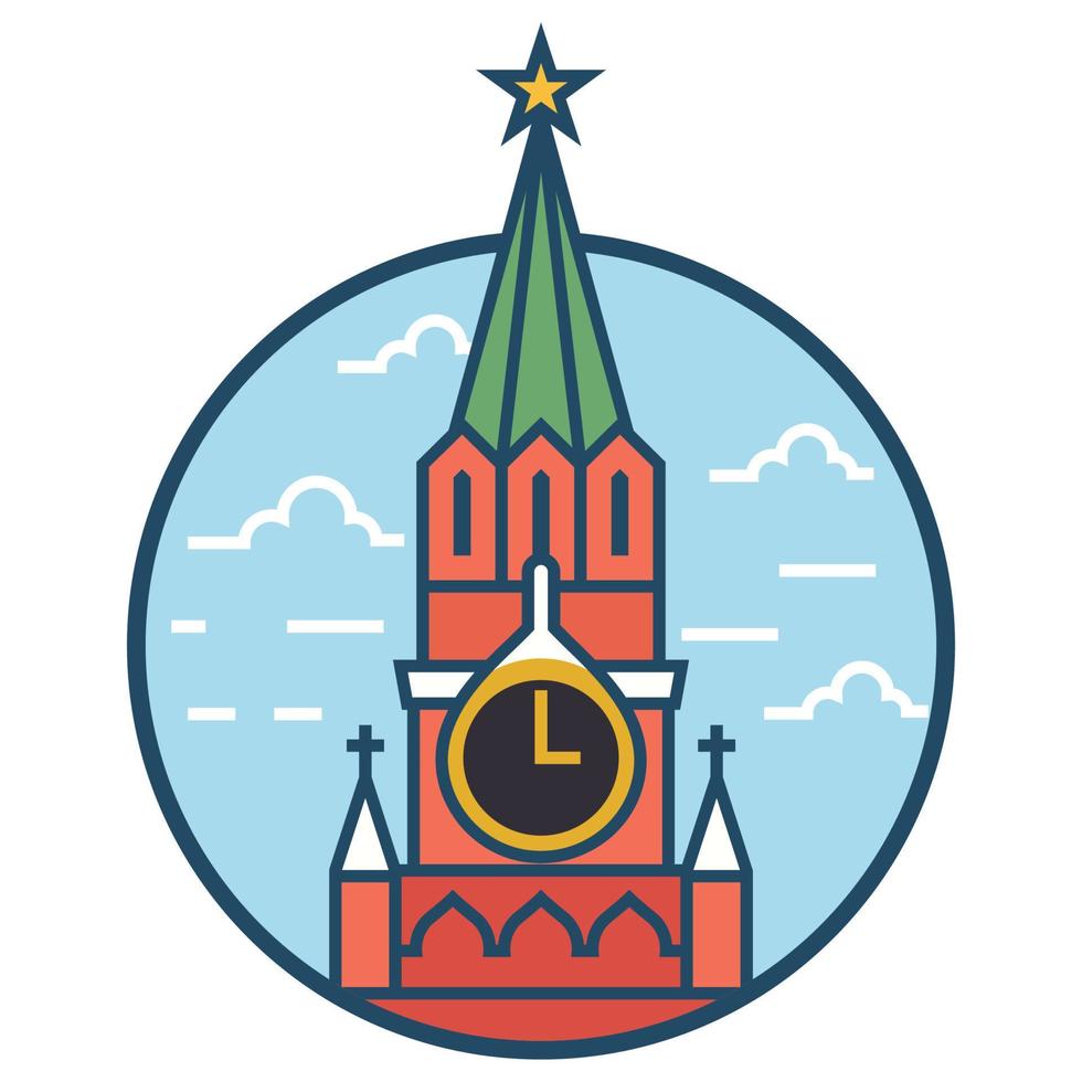 edificio de fama mundial - kremlin de moscú vector