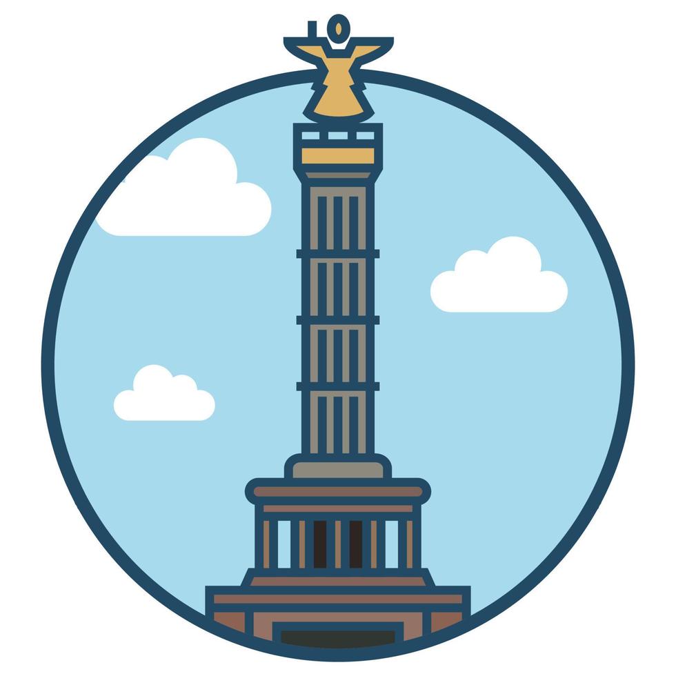 edificio mundialmente famoso - columna de la victoria berlín vector