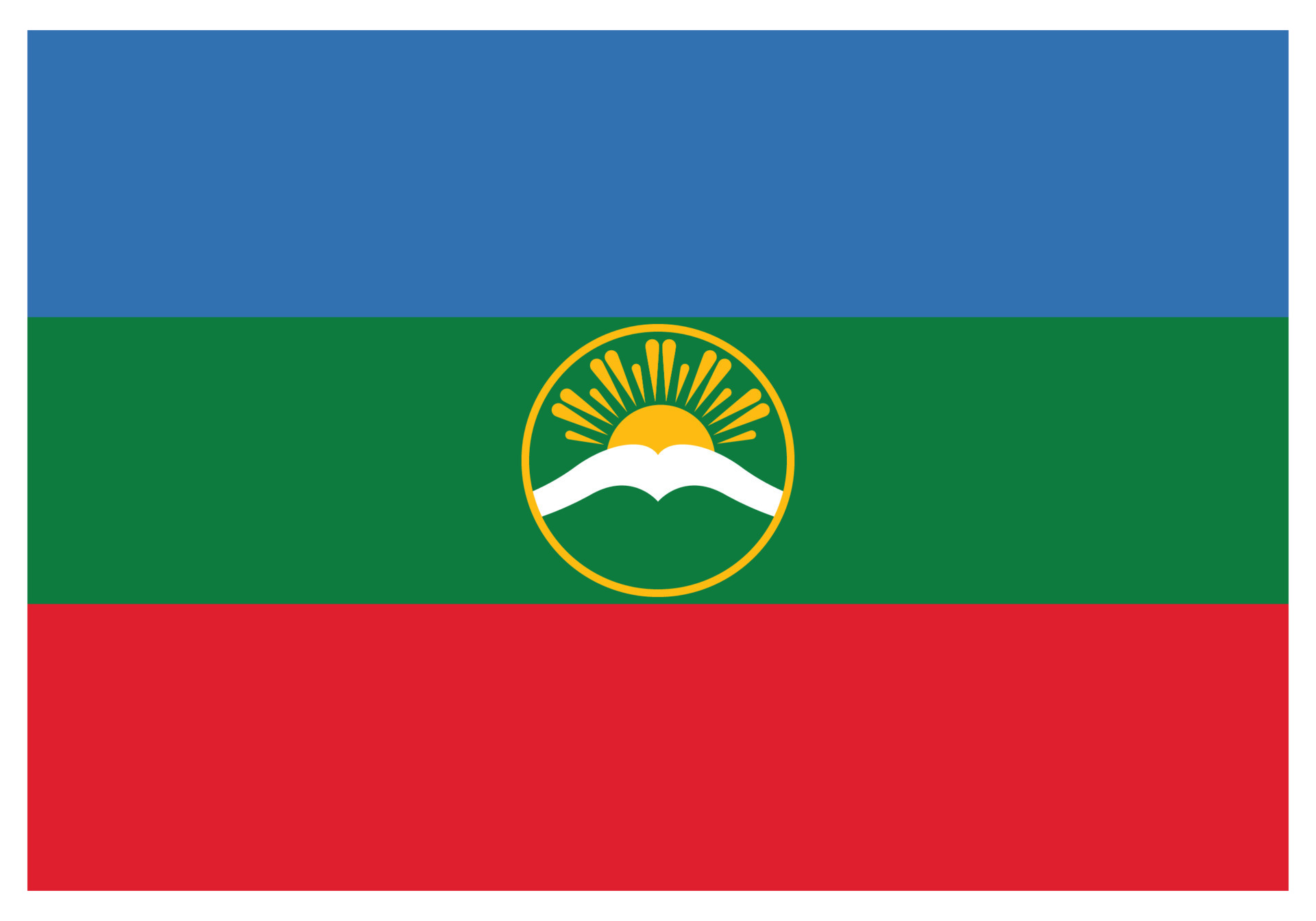 National flag of Karachay-Cherkessia - Flat color icon. 16591431 Vector ...