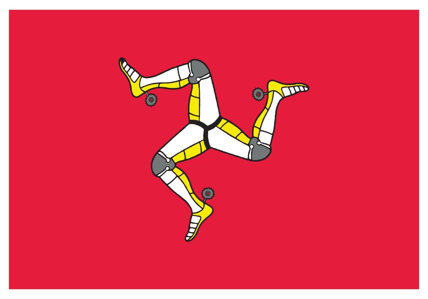 National flag of Isle of Man - Flat color icon. vector