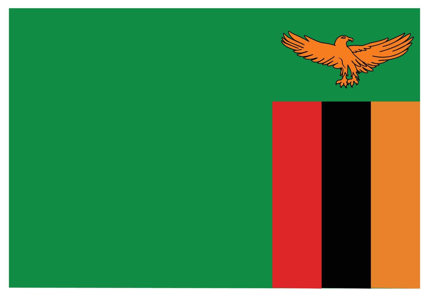 National flag of Zambia - Flat color icon. vector