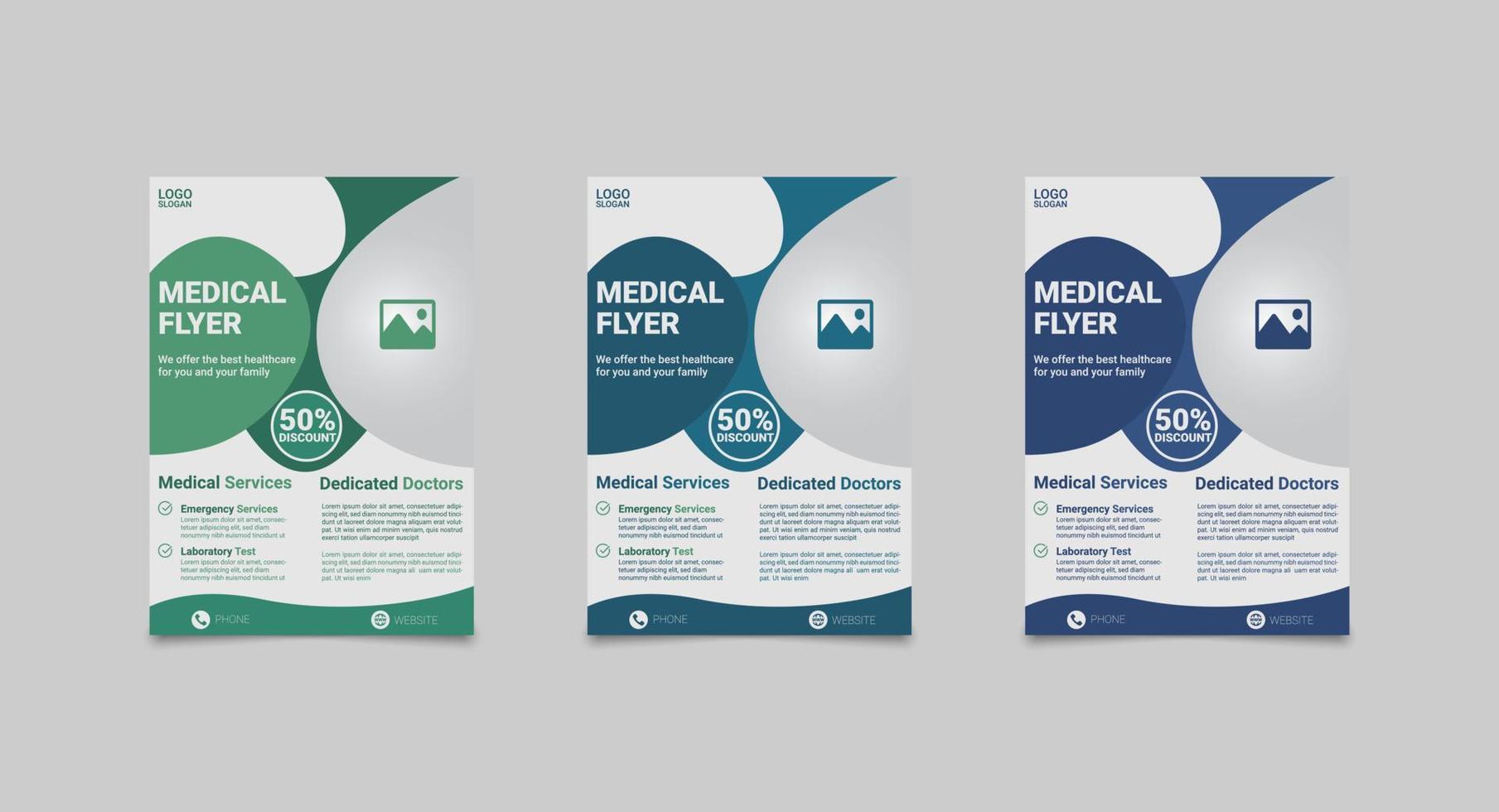 Medical flyer design template. A4 size and fully editable vector