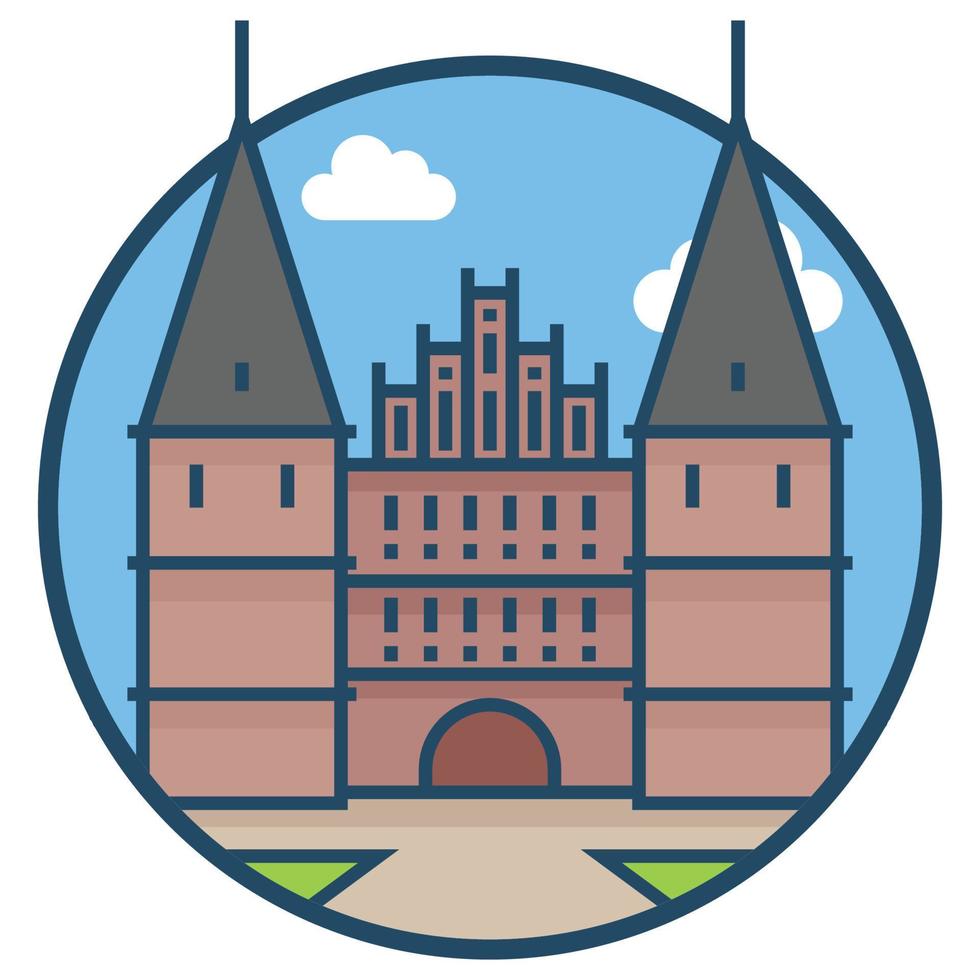 edificio de fama mundial - holstentor vector