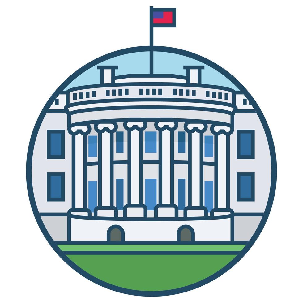 World famous building - White House vector