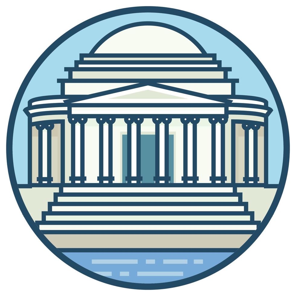 World famous building - Jefferson Memorial vector