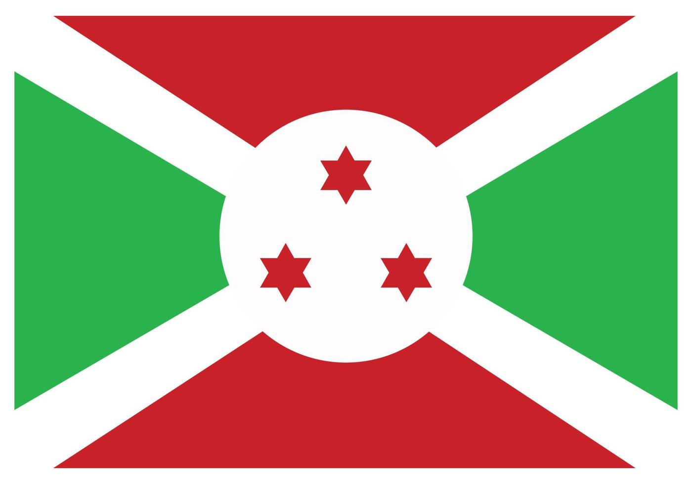 National flag of Burundi - Flat color icon. vector