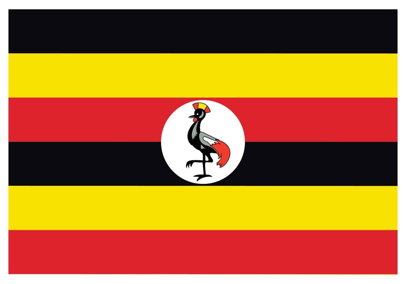 National flag of Uganda - Flat color icon. vector