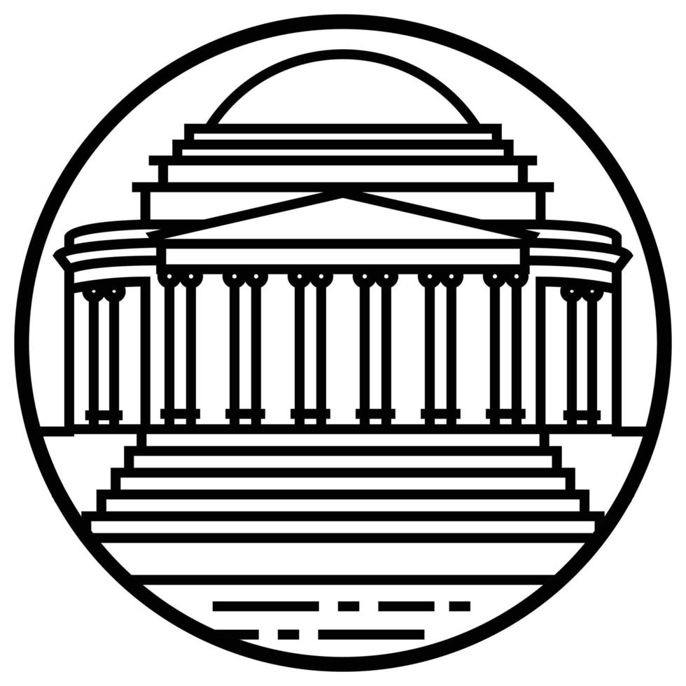 World famous building - Jefferson Memorial vector