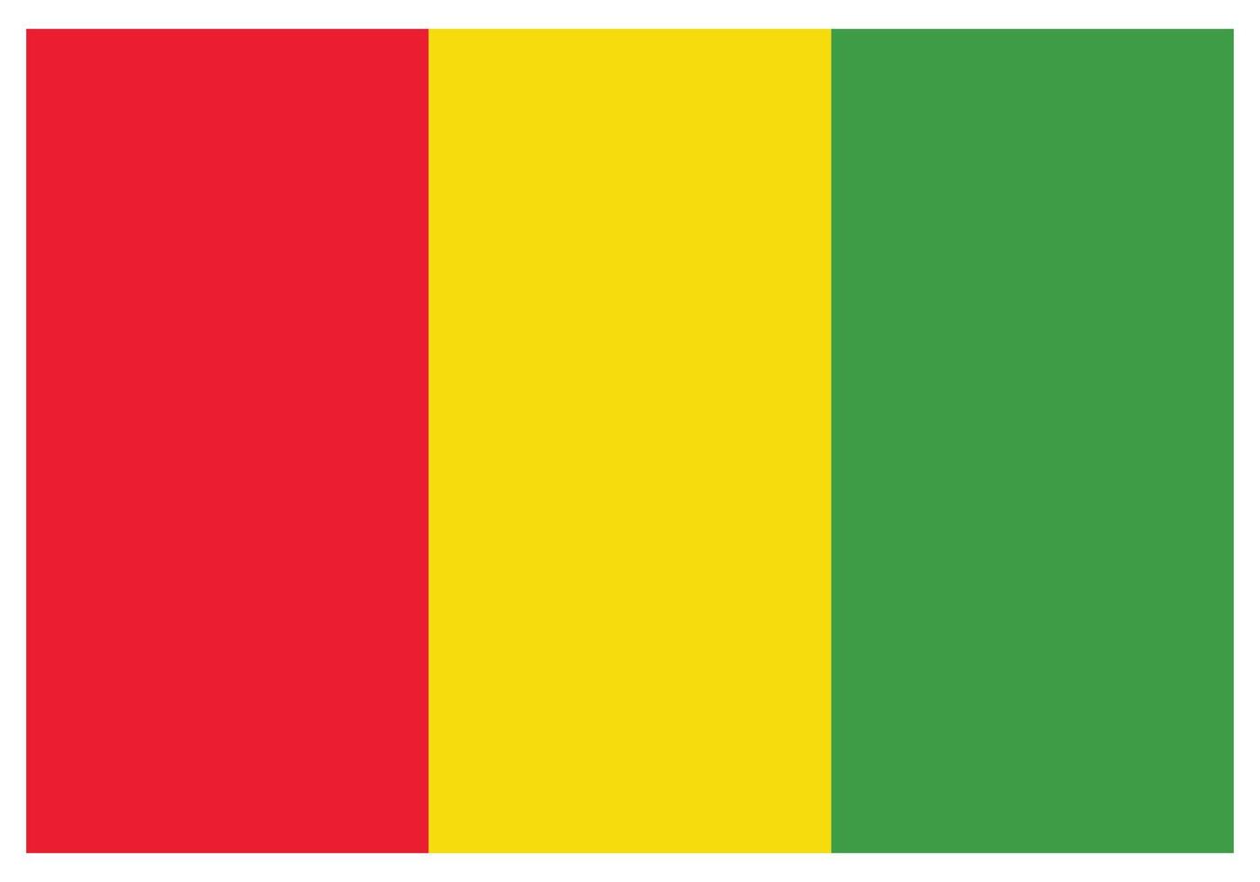 National flag of Guinea - Flat color icon. vector