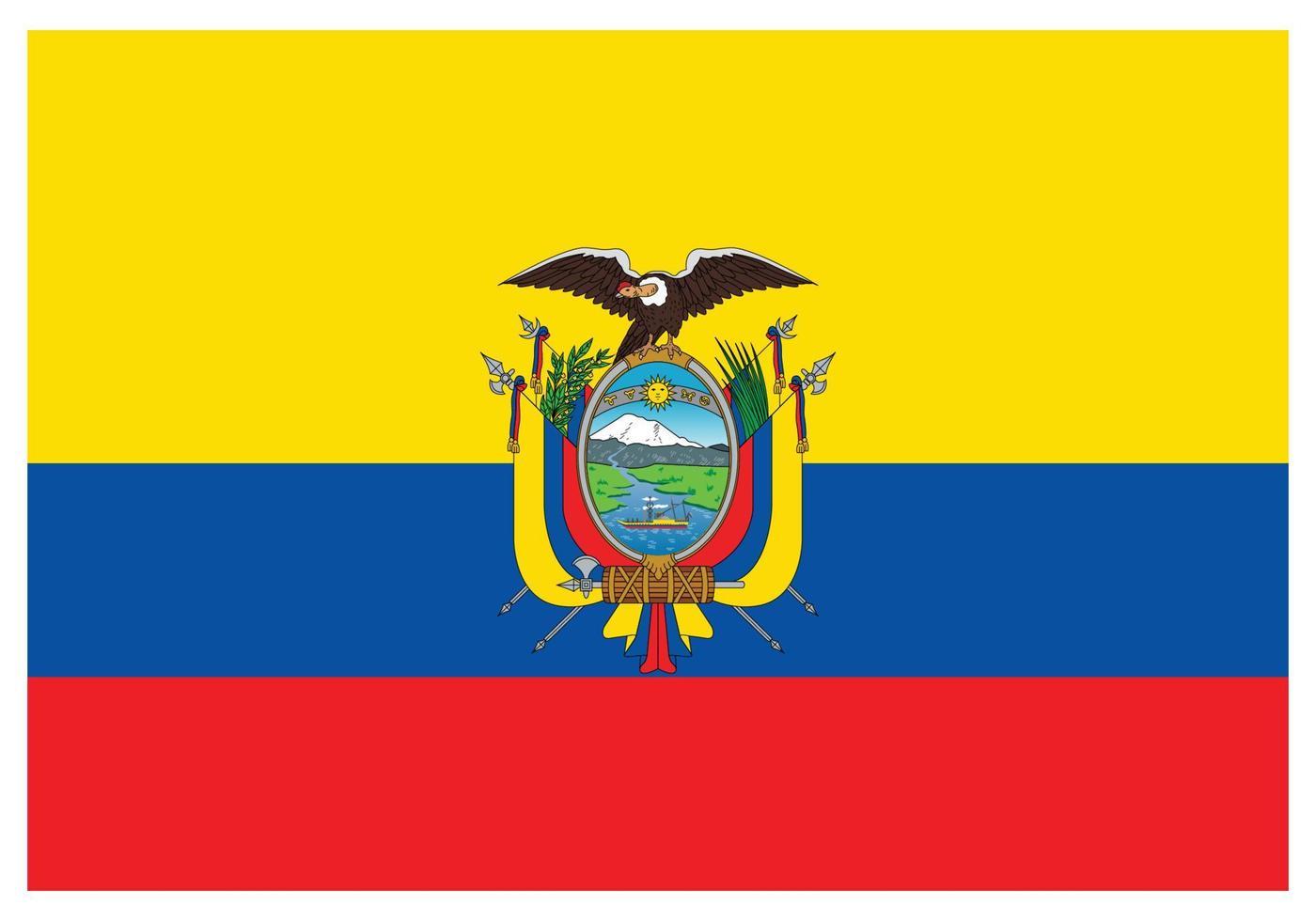 National flag of Ecuador - Flat color icon. vector