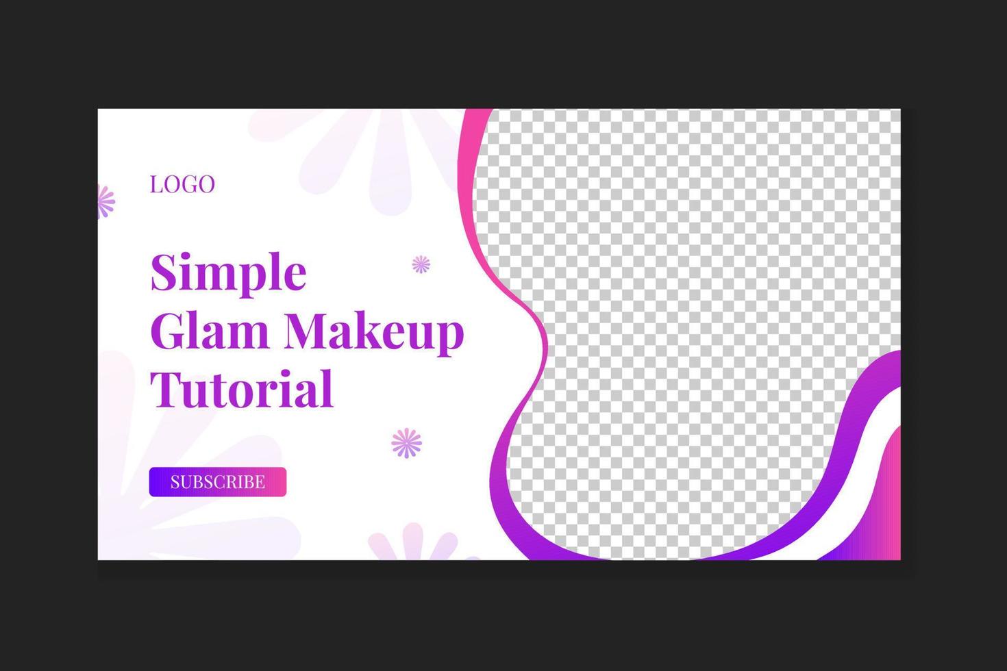 Makeup tutorial video thumbnail template. Colorful makeup tutorial video thumbnail collection vector