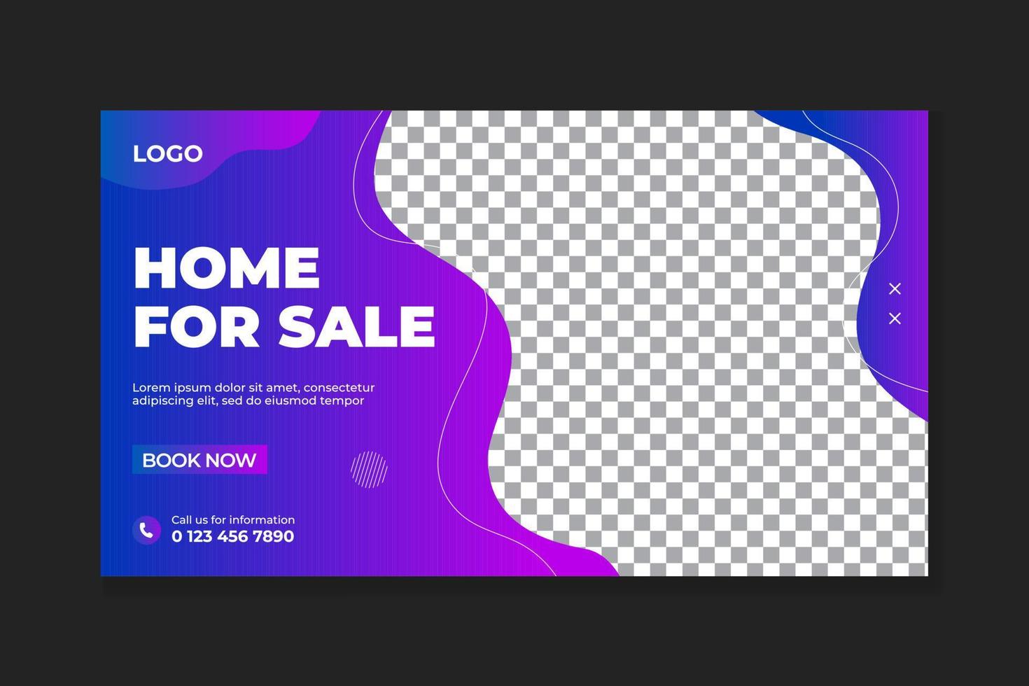 Thumbnail template for real estate home selling vector