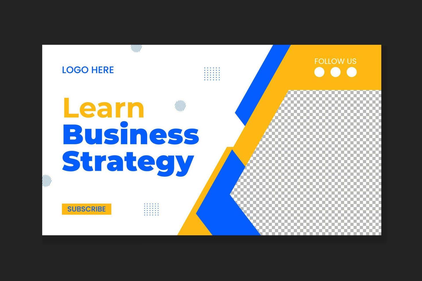 Video thumbnail template for business learning vector