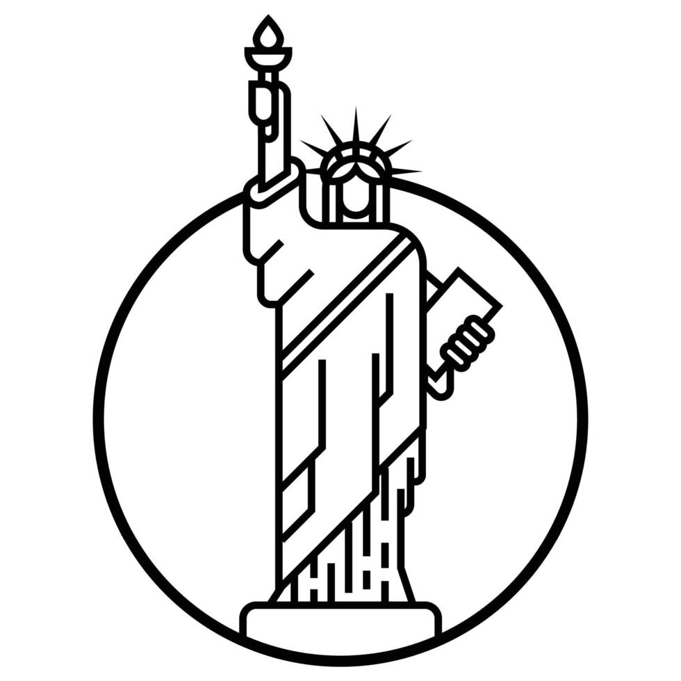 World famous building - Statue of Liberty USA vector