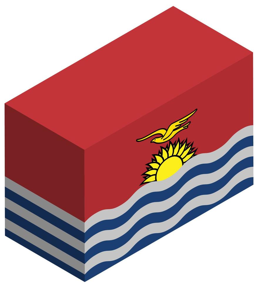 National flag of Kiribati - Isometric 3d rendering. vector