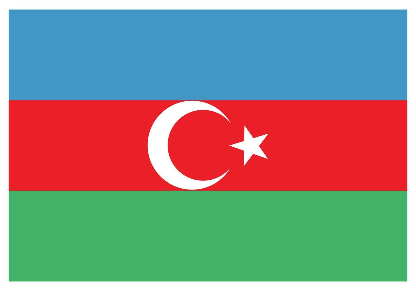 National flag of Azerbaijan - Flat color icon. vector
